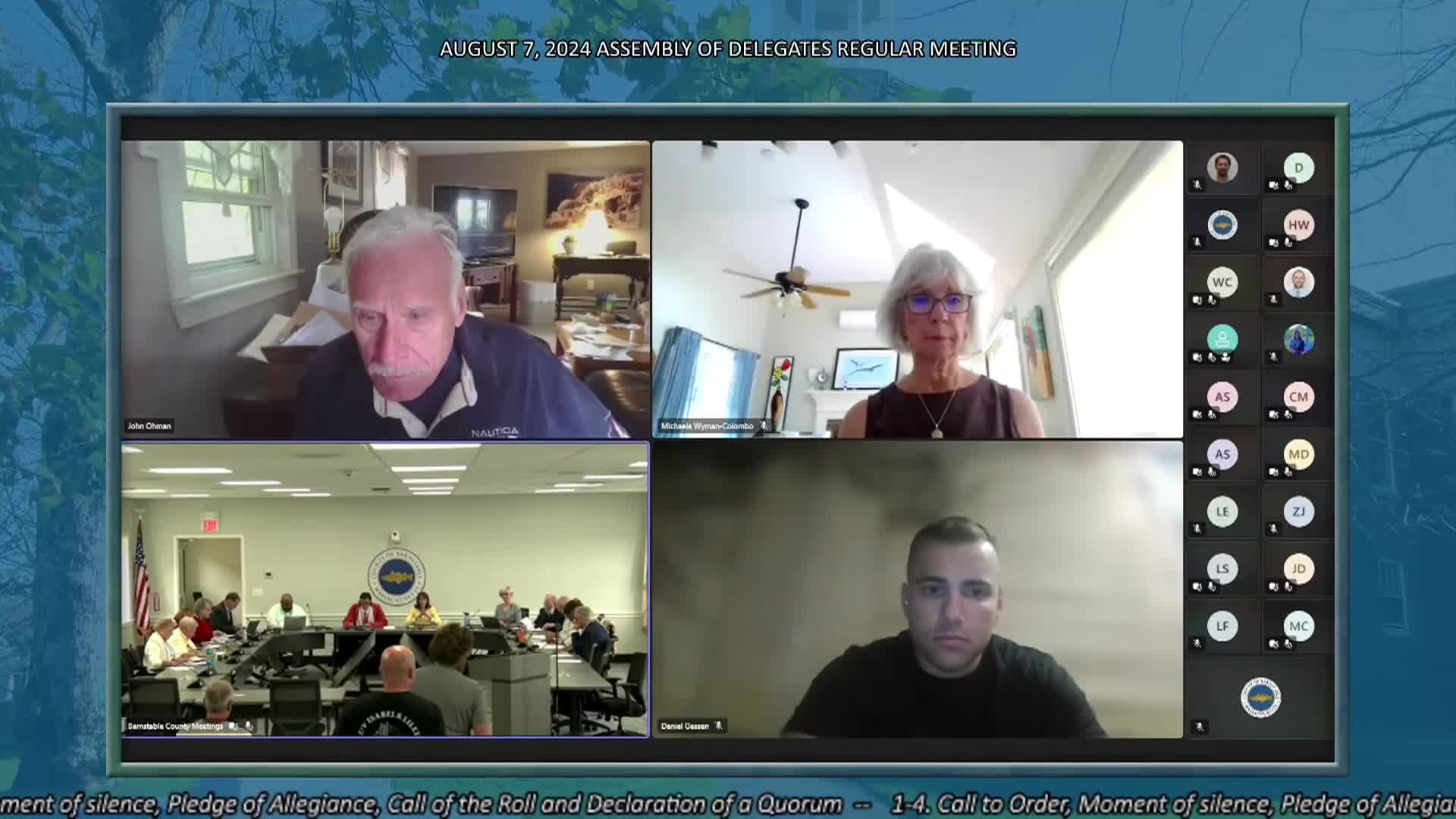 Thumbnail image for Barnstable County Assembly of Delegates - Regular Meeting August 7 2024