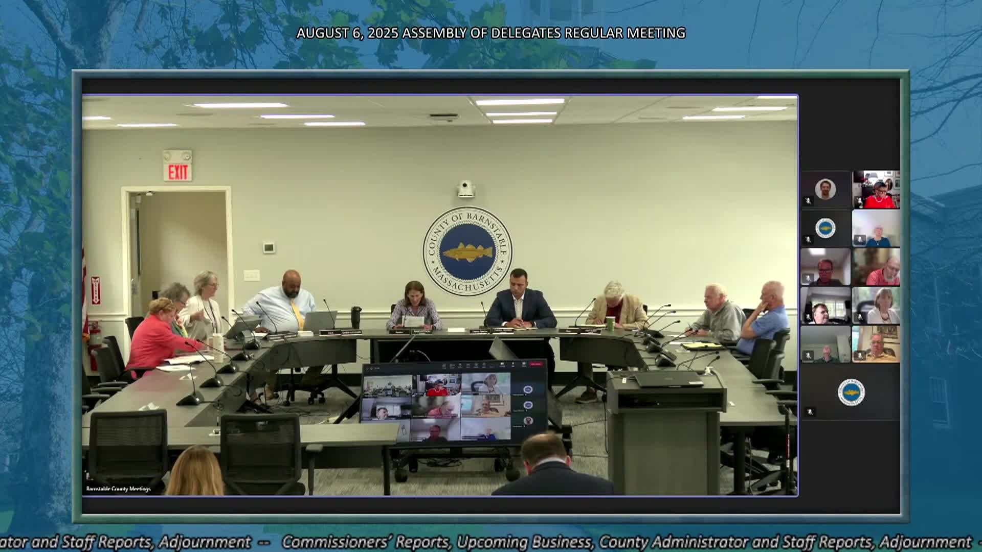 Barnstable County Assembly of Delegates Regular Meeting - August 6, 2025