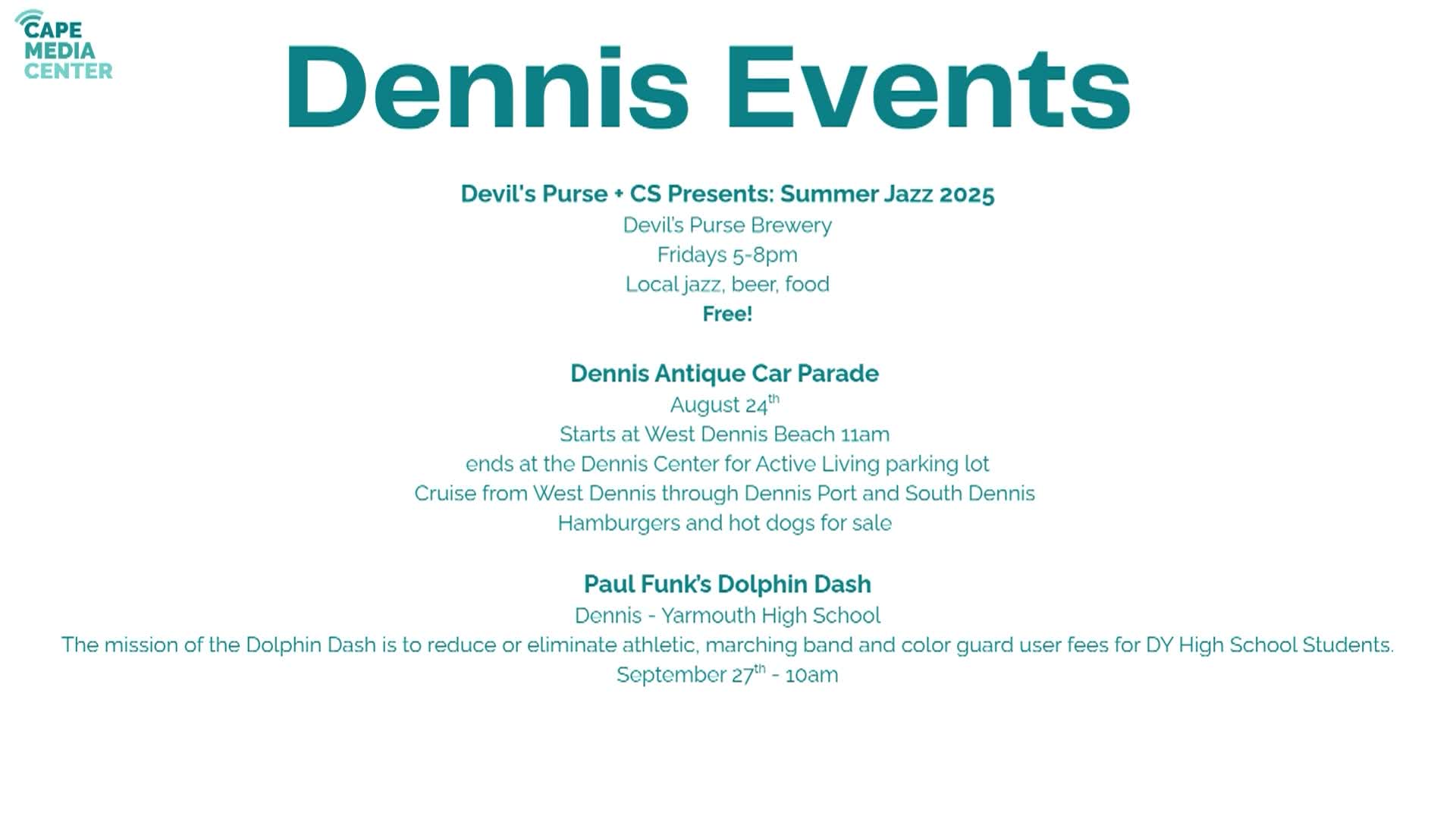 Dennis Events Bulletin 8-15