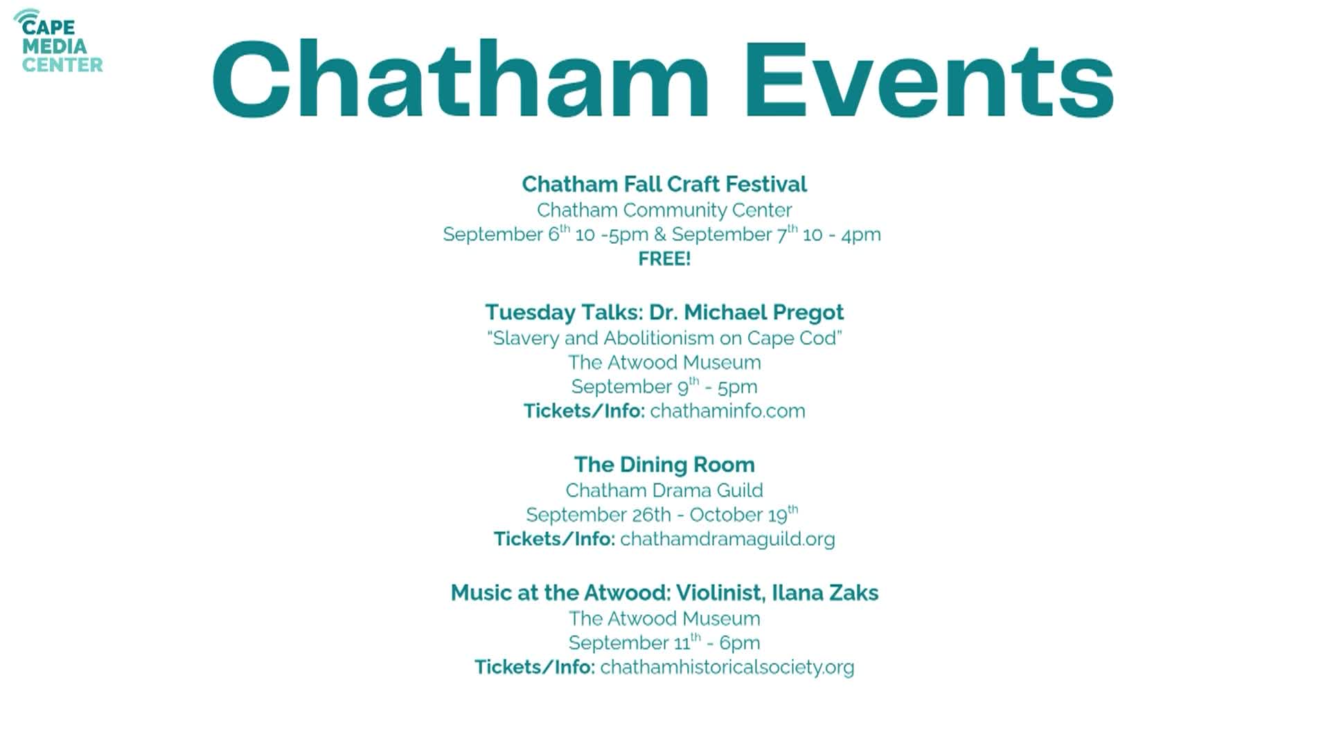 Chatham Events 9-5