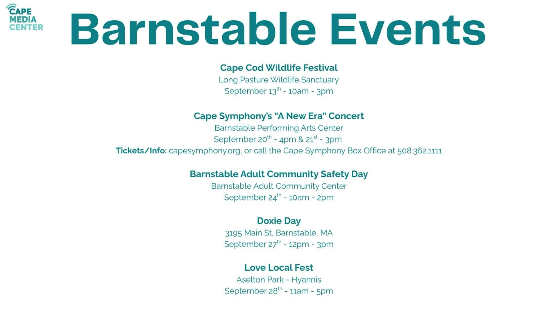 Barnstable Events Bulletin 9-12