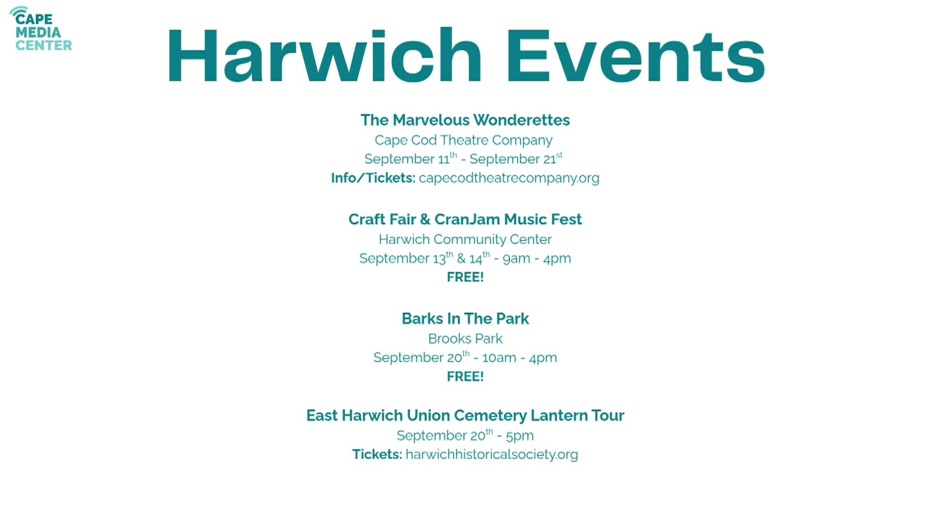 Harwich Events Bulletin 9-12