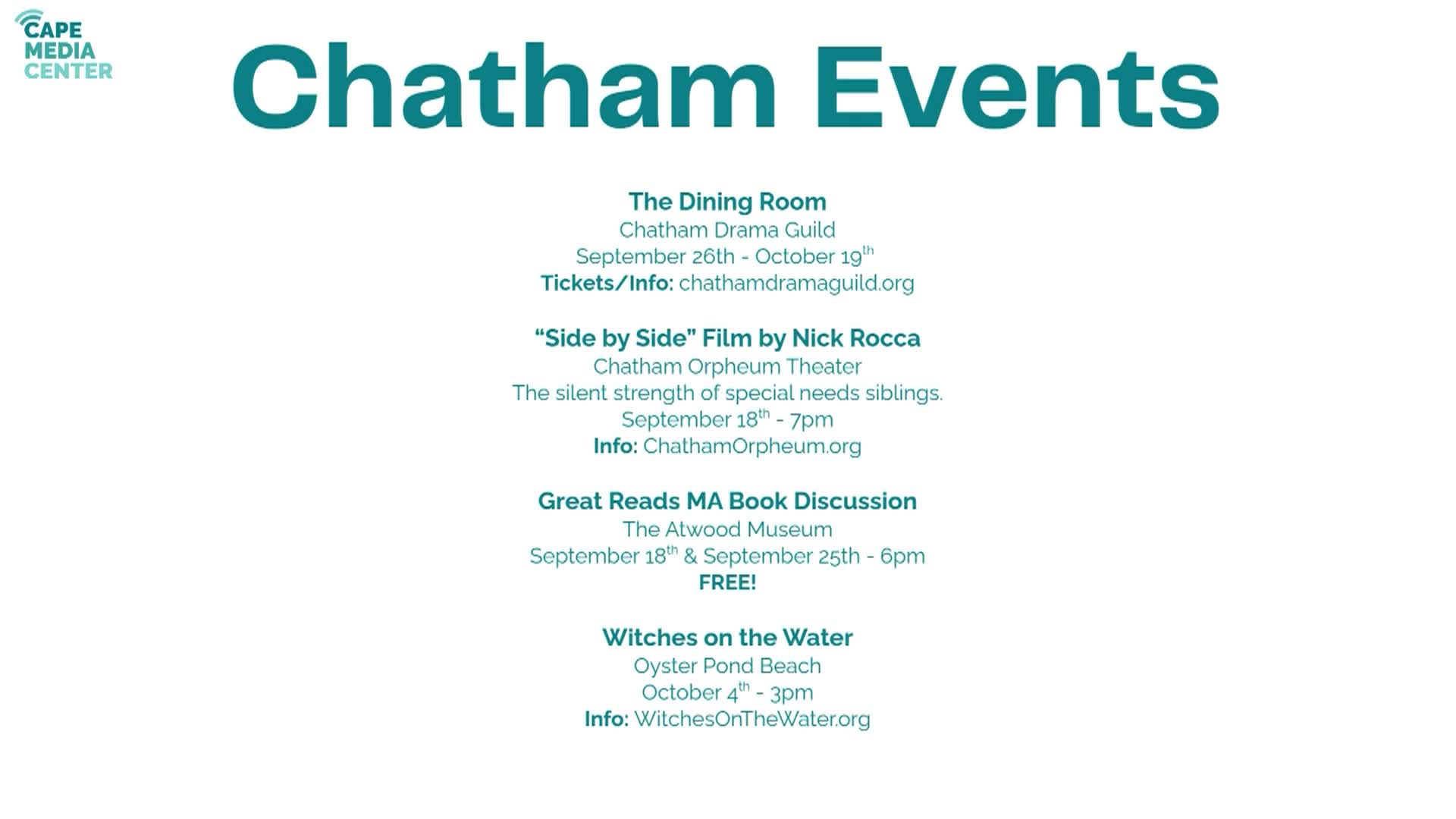 Chatham Events Bulletin 9-12