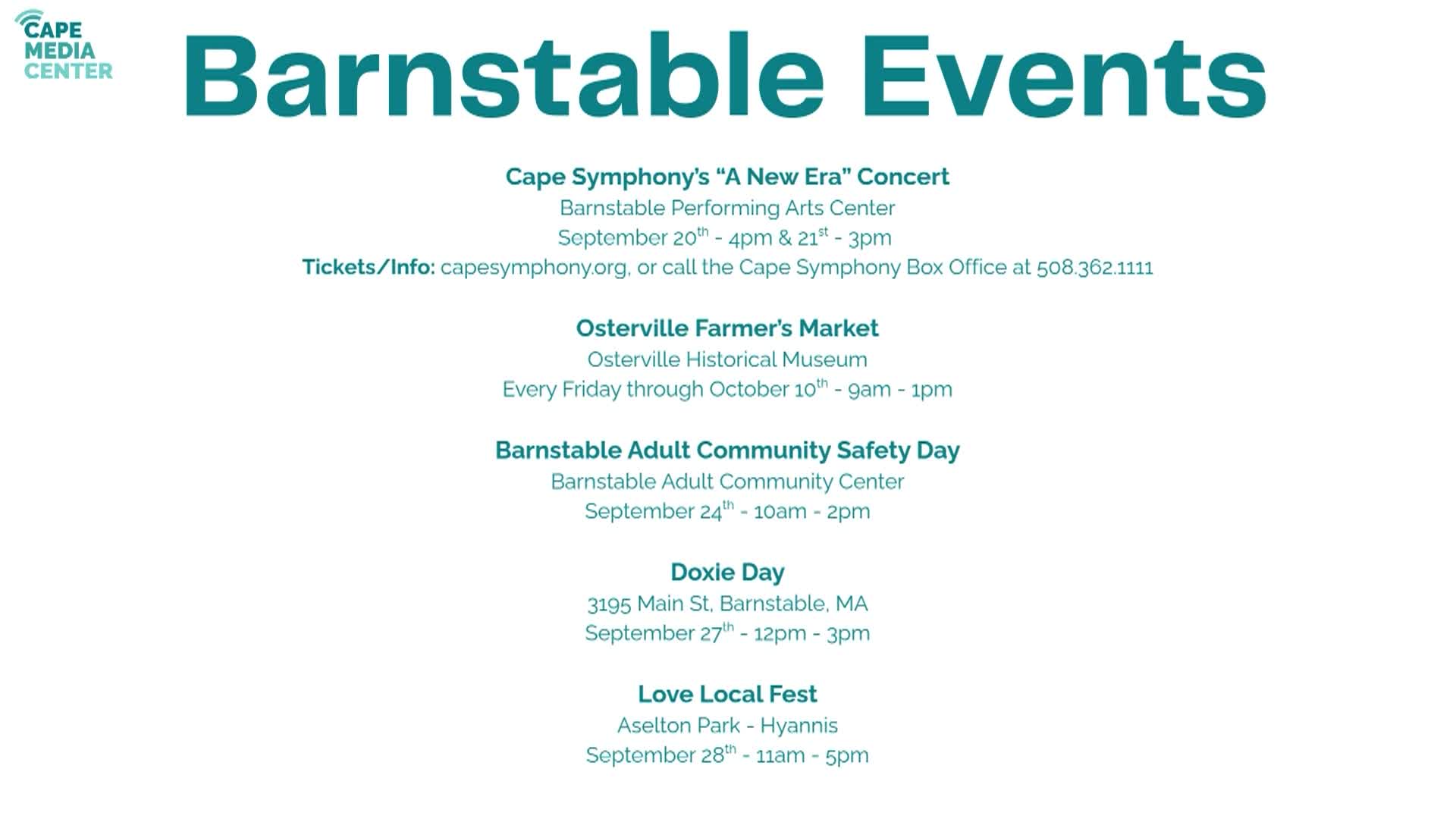 Thumbnail image for Barnstable Events 9-19