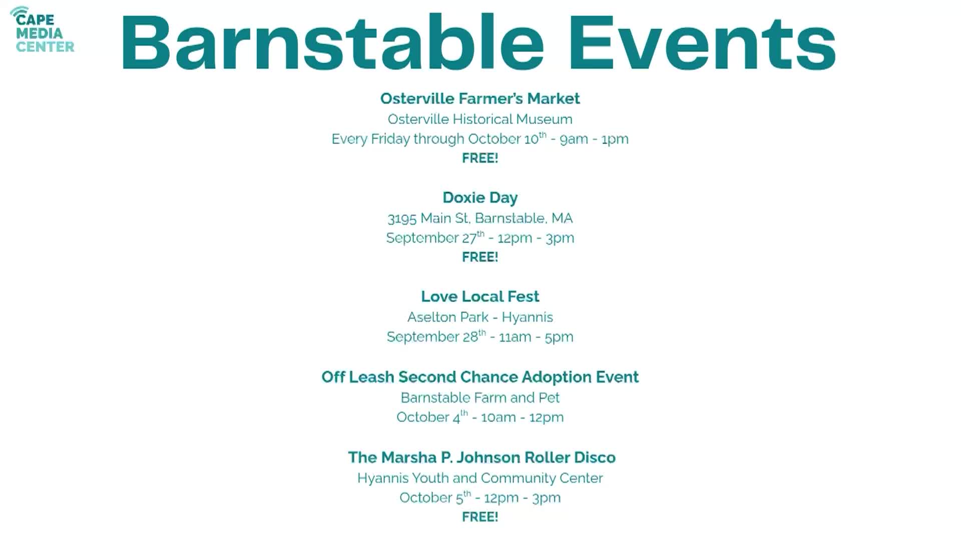 Thumbnail image for Barnstable Events 9-26