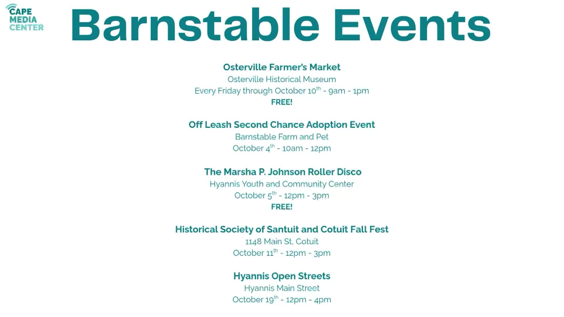 Thumbnail image for Barnstable Events 10-3