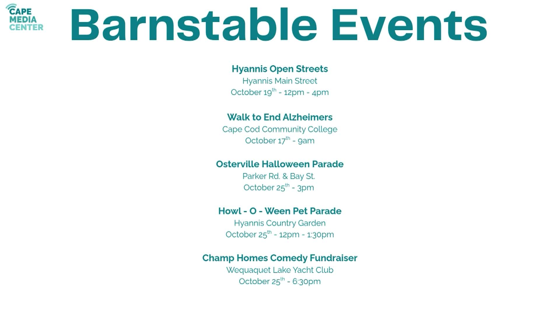 Barnstable Events 10-10