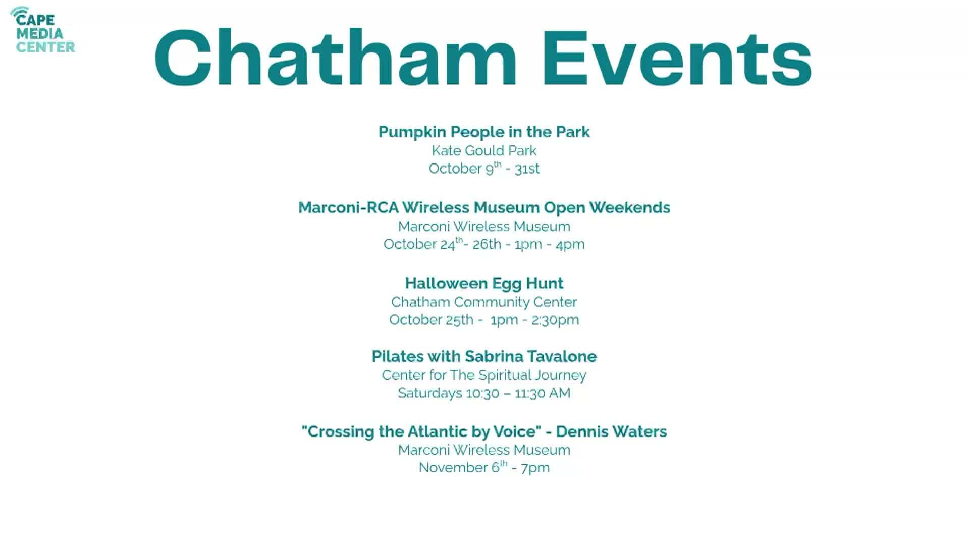 Chatham Events 10-24