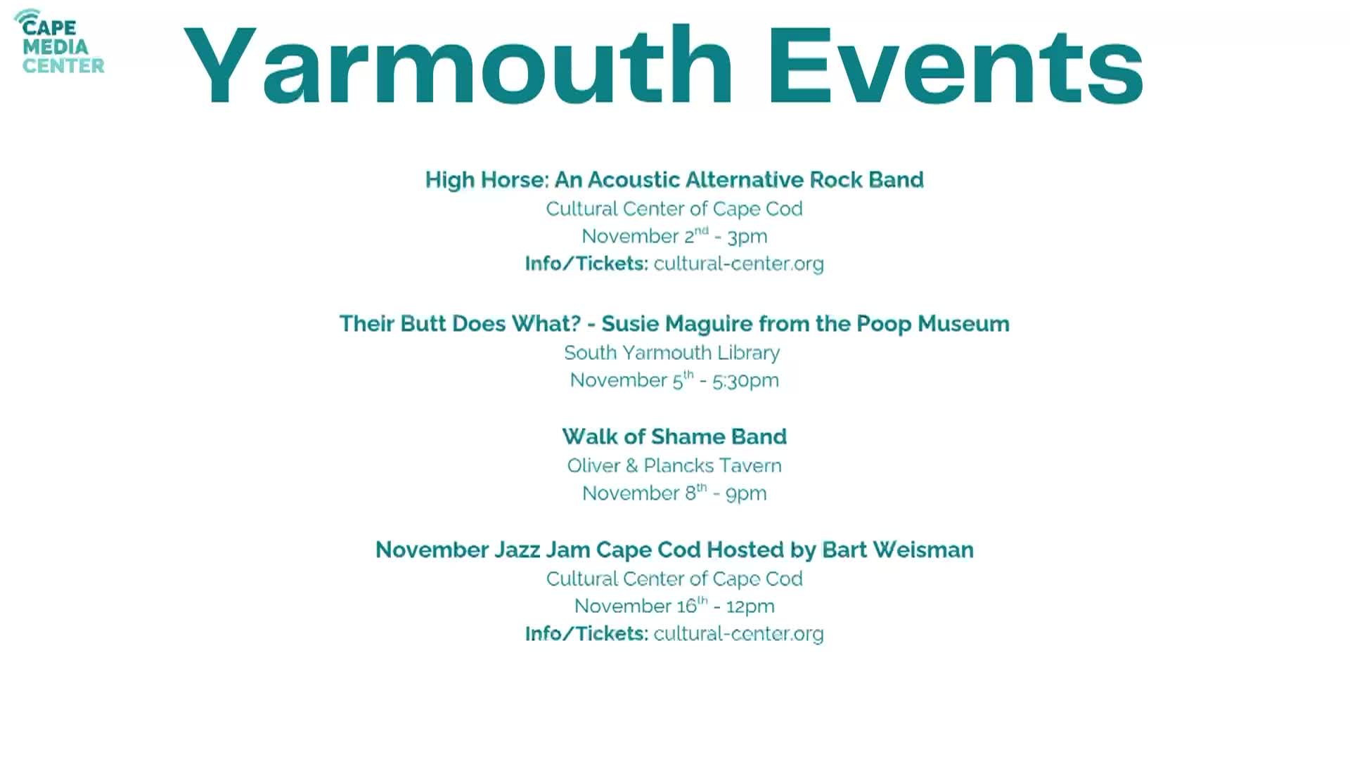 Yarmouth Events 10-31
