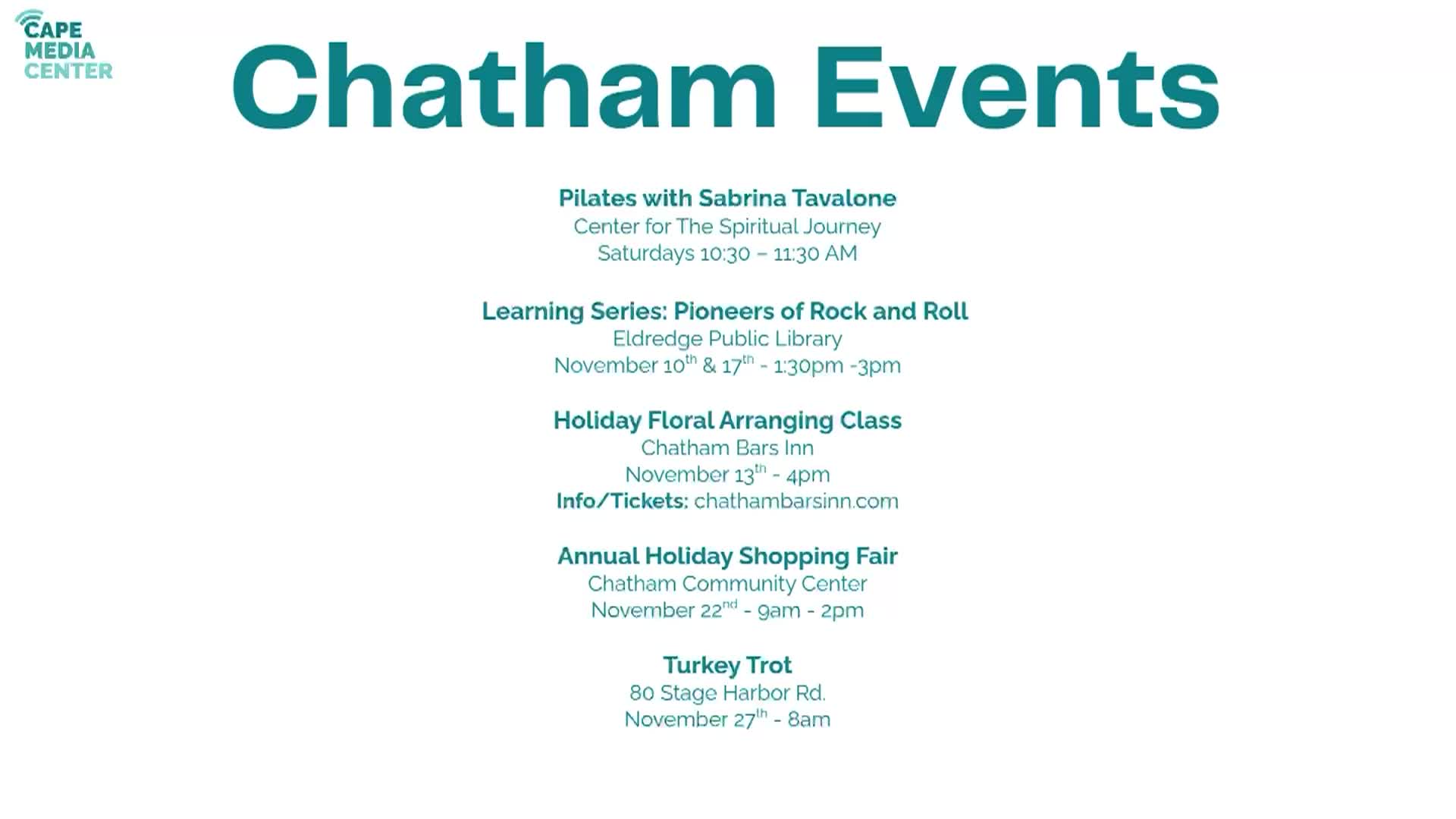 Chatham Events 11-7