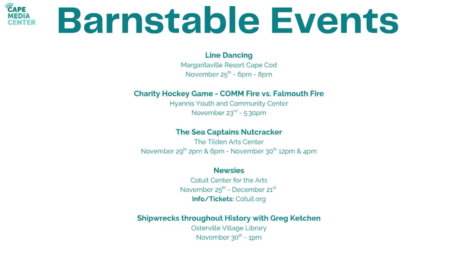 Barnstable Events 11-21