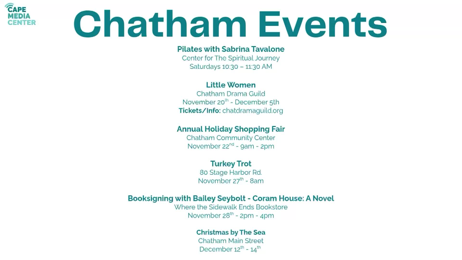 Chatham Events 11-21