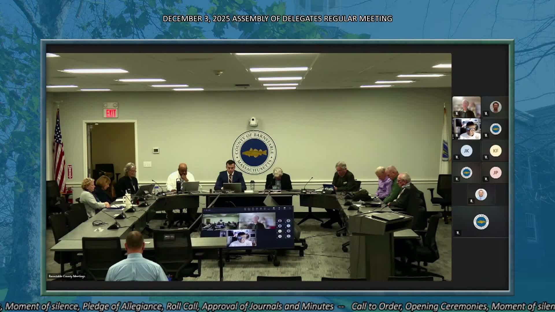 Barnstable County Assembly of Delegates Regular Meeting - December 3 2025
