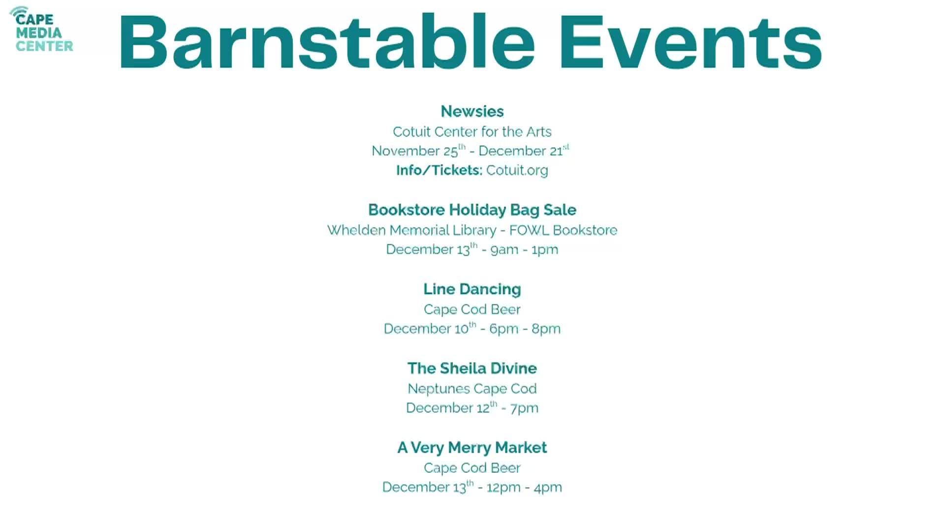 Thumbnail image for Barnstable Events 12-5