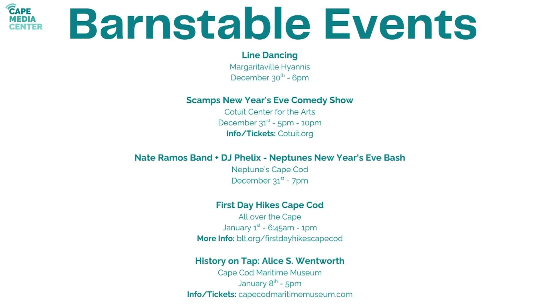 Barnstable Events 12-26