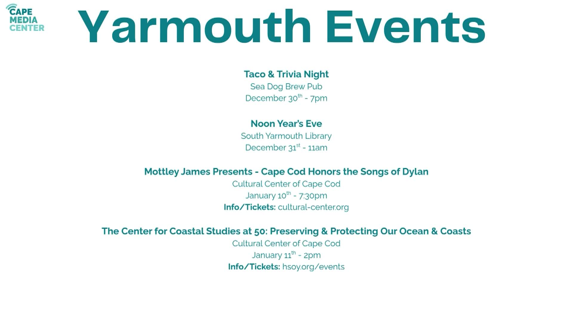 Yarmouth Events 12-26