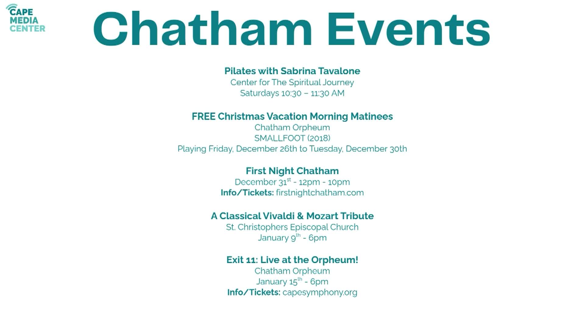 Chatham Events 12-26