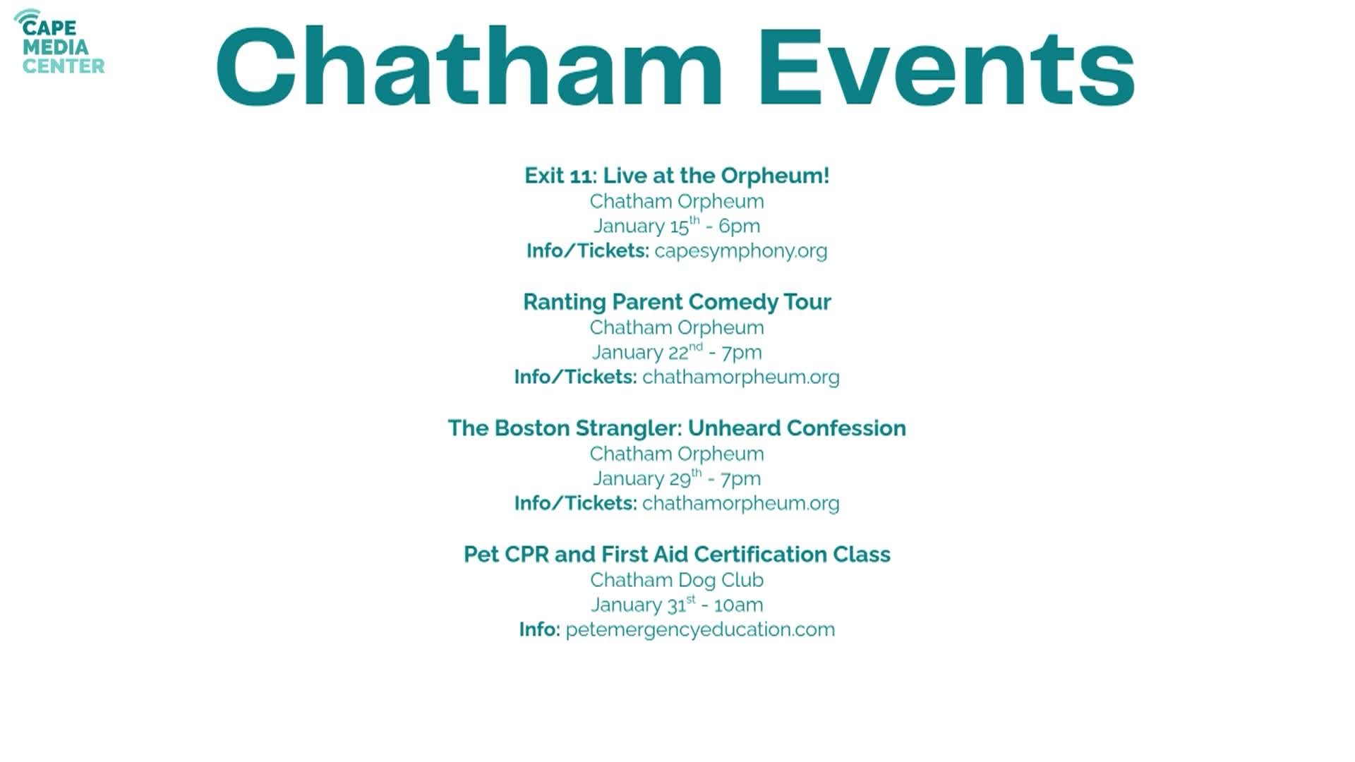 Chatham Events 1-9