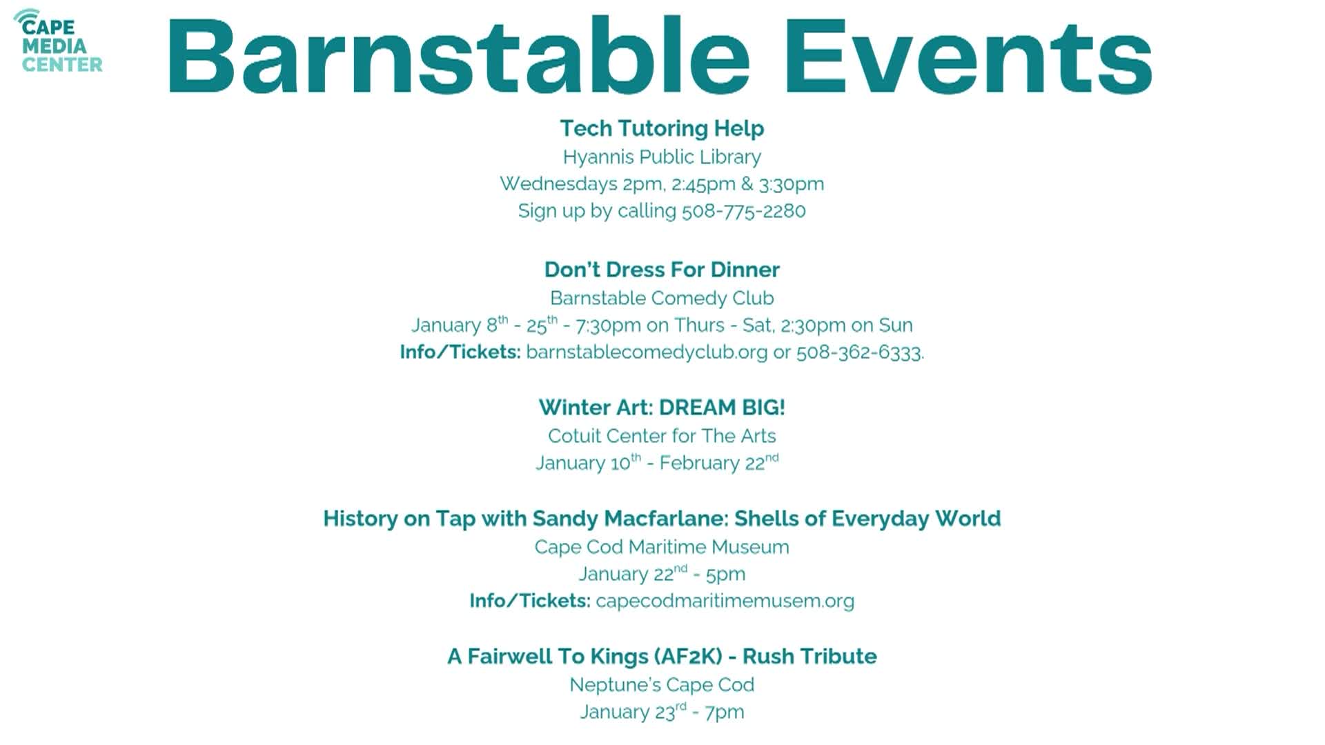 Barnstable Events 1-16