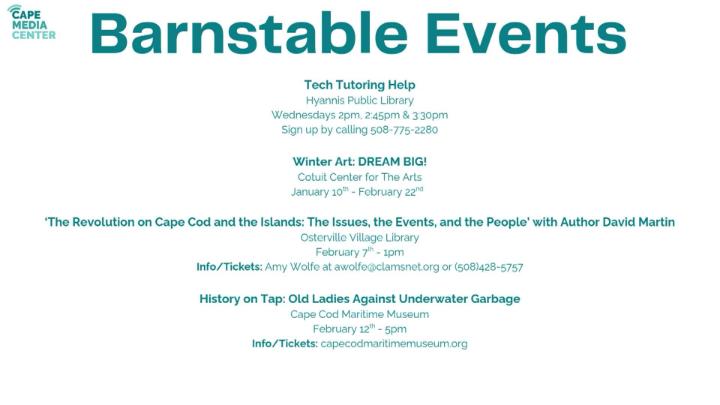 Thumbnail image for Barnstable events 1-30-26