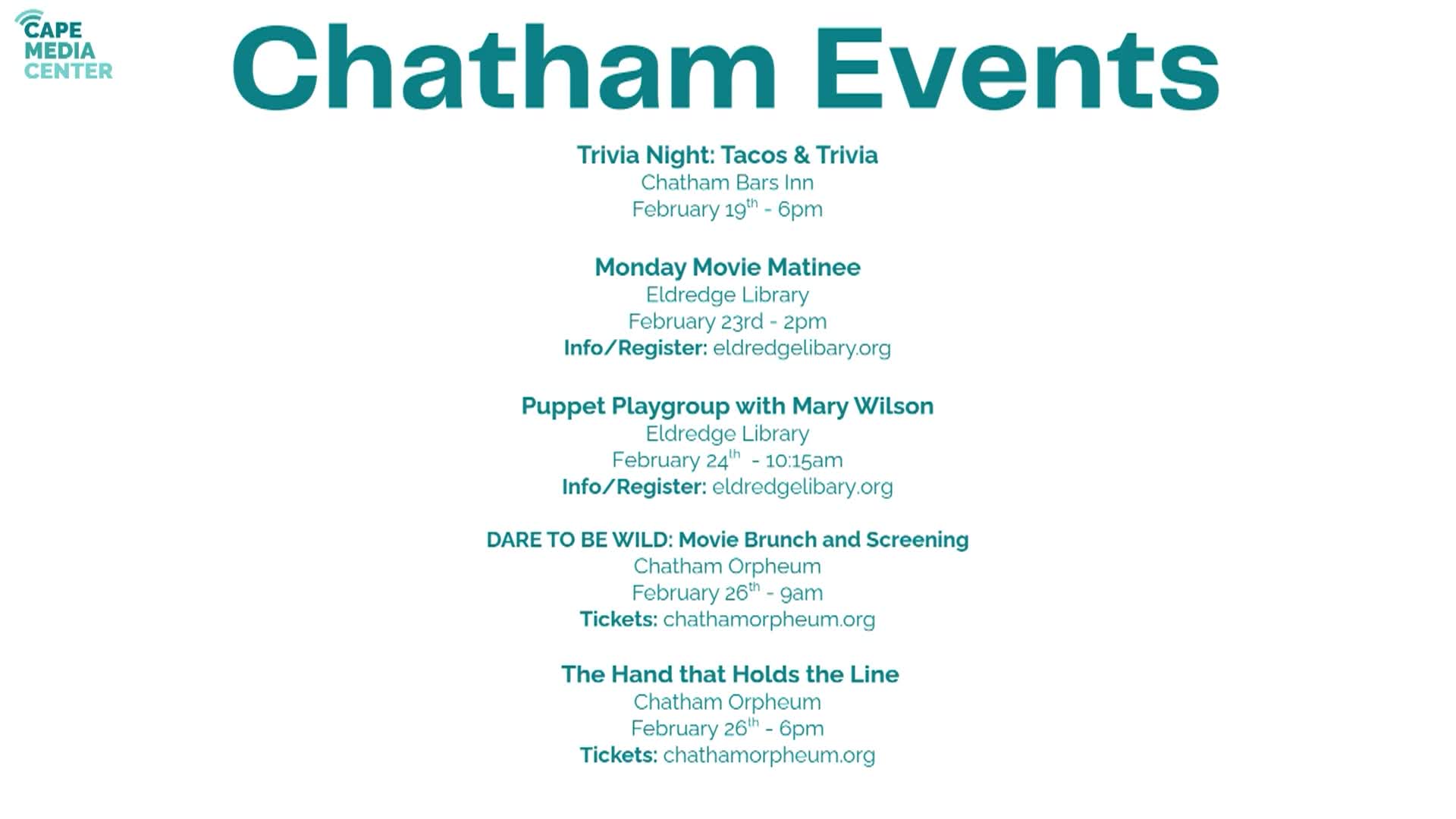 Thumbnail image for Chatham events 2-13-26
