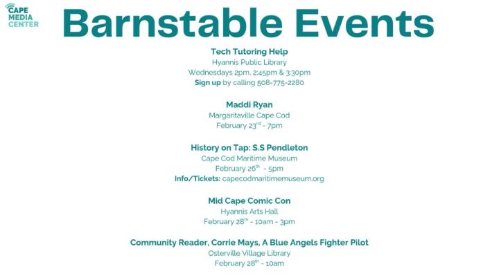 Thumbnail image for Barnstable events 2-20-26