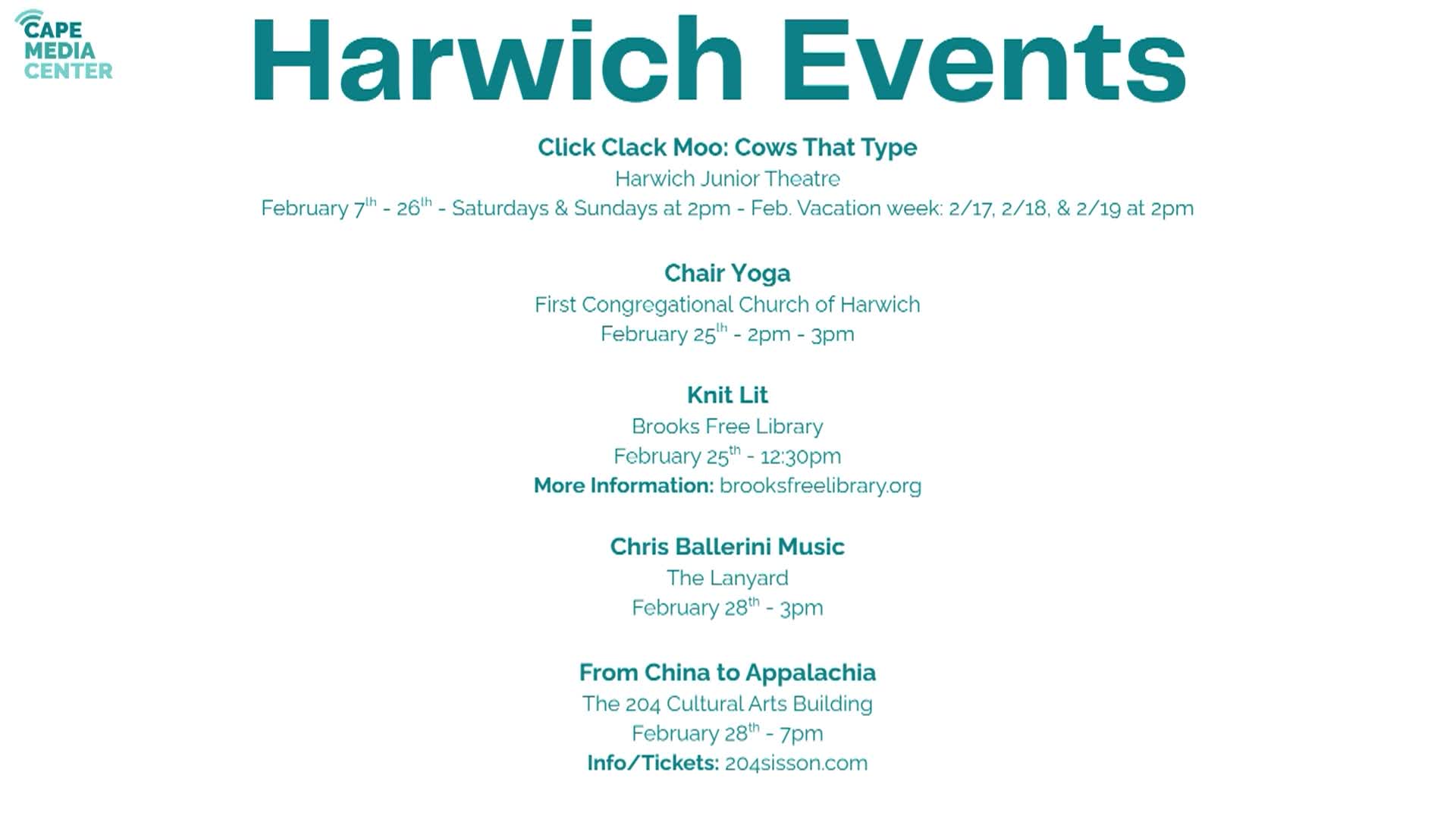 Thumbnail image for Harwich events 2-20-26