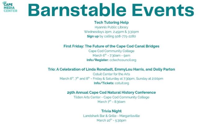 Thumbnail image for Barnstable Events 2-27-26