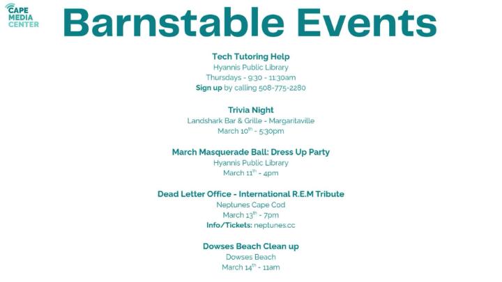 Thumbnail image for Barnstable events 3-6