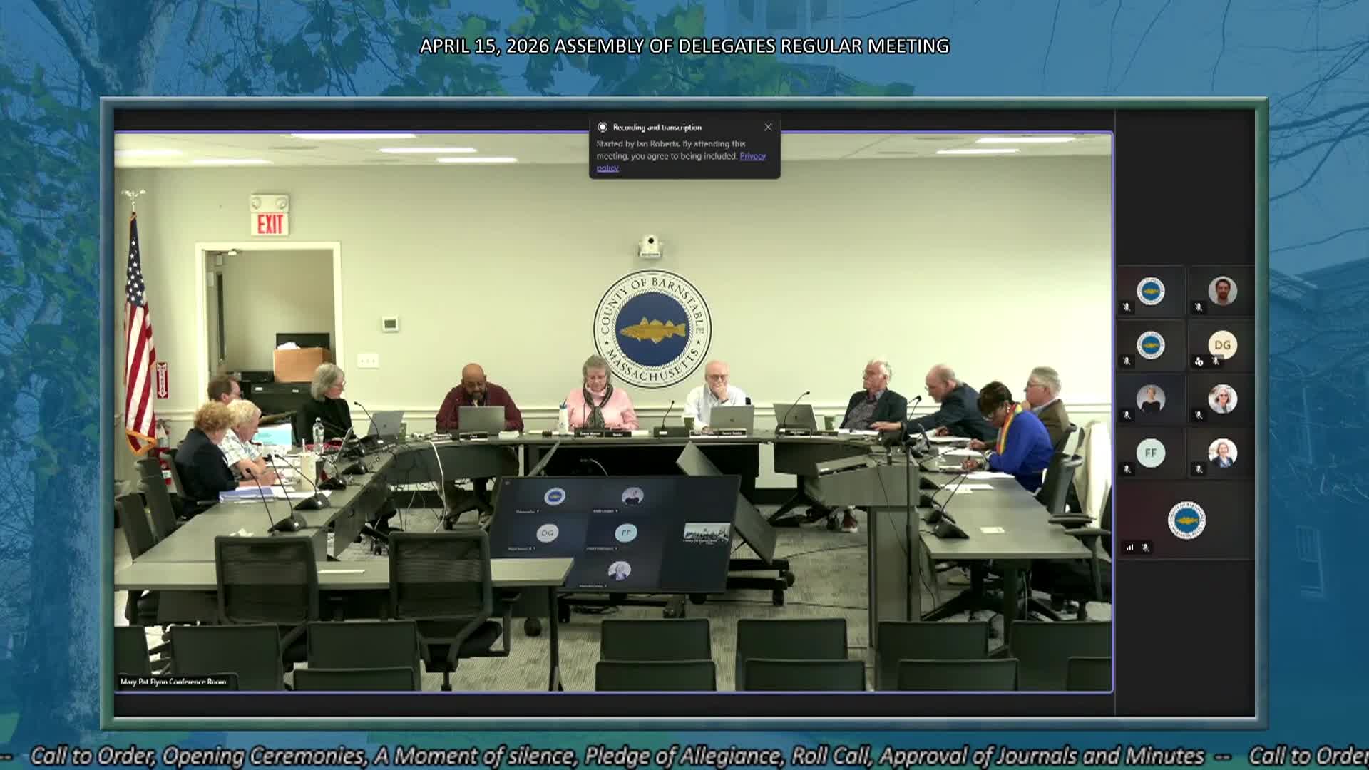 Thumbnail image for Barnstable Assembly of Delegates Regular Meeting - April 15 2026
