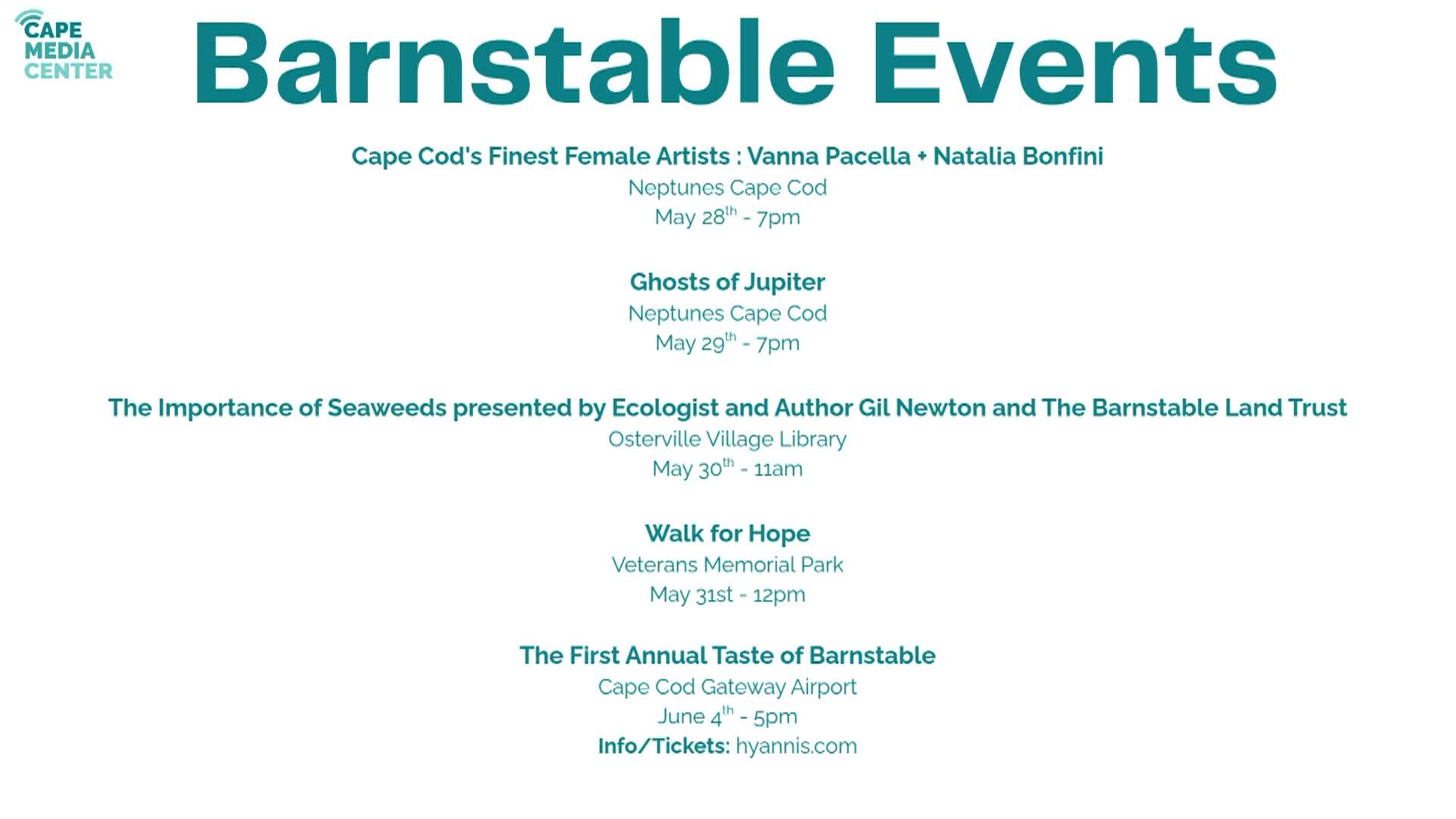 Thumbnail image for Barnstable Events 5-22