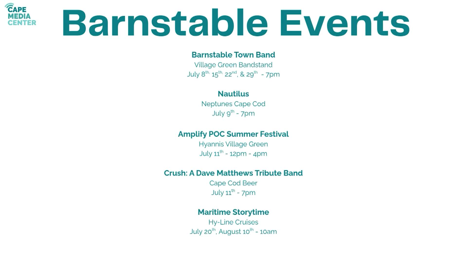 Thumbnail image for Barnstable Events 7-3