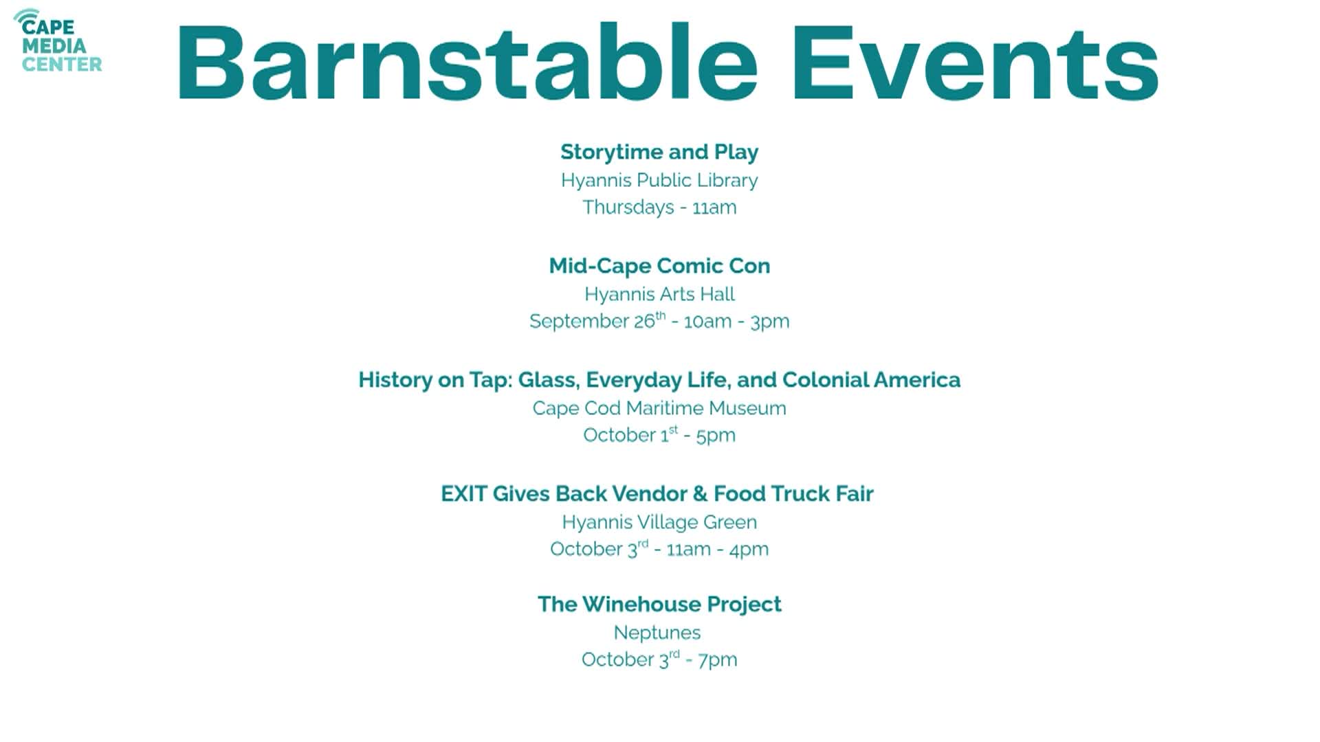 Thumbnail image for Barnstable Events 9-25