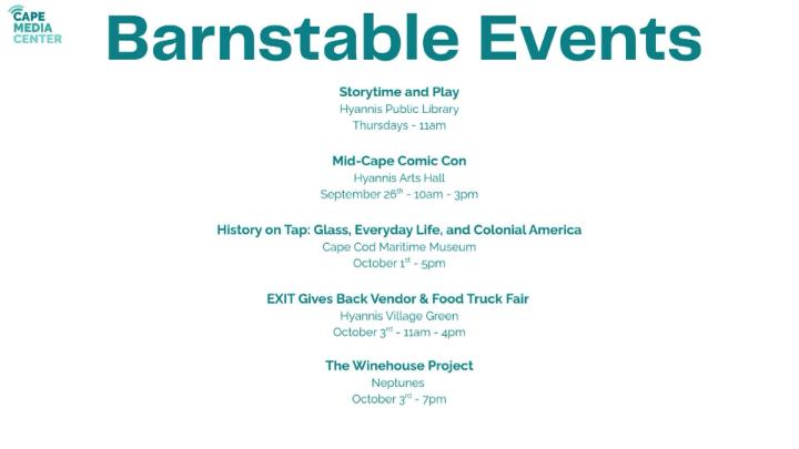 Thumbnail image for Barnstable Events 9-25