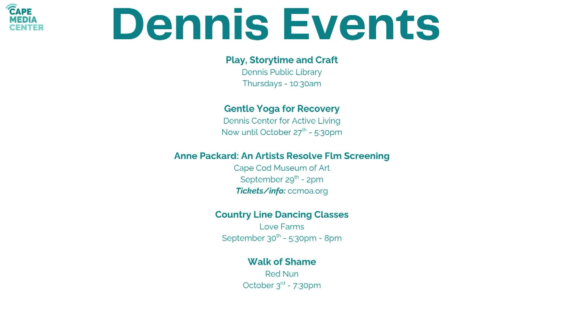 Thumbnail image for Dennis Events 9-25