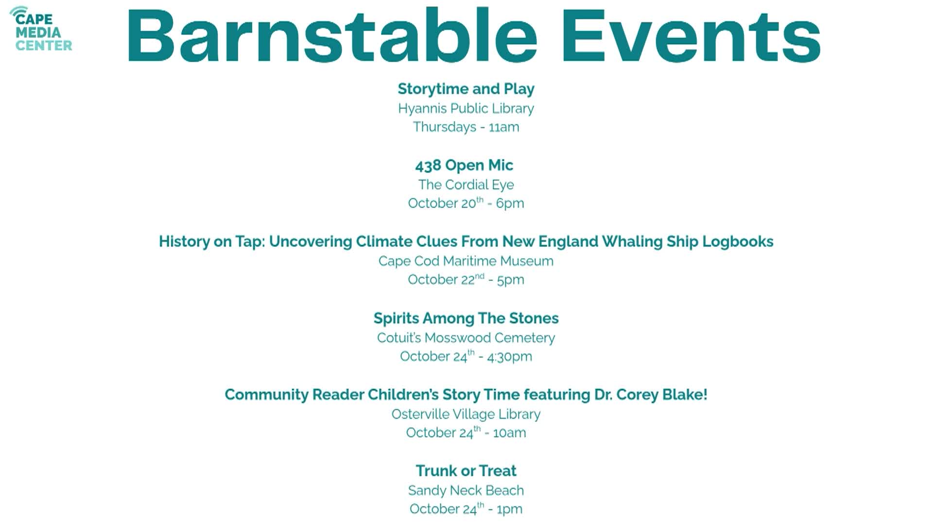 Thumbnail image for Barnstable Events 10-16