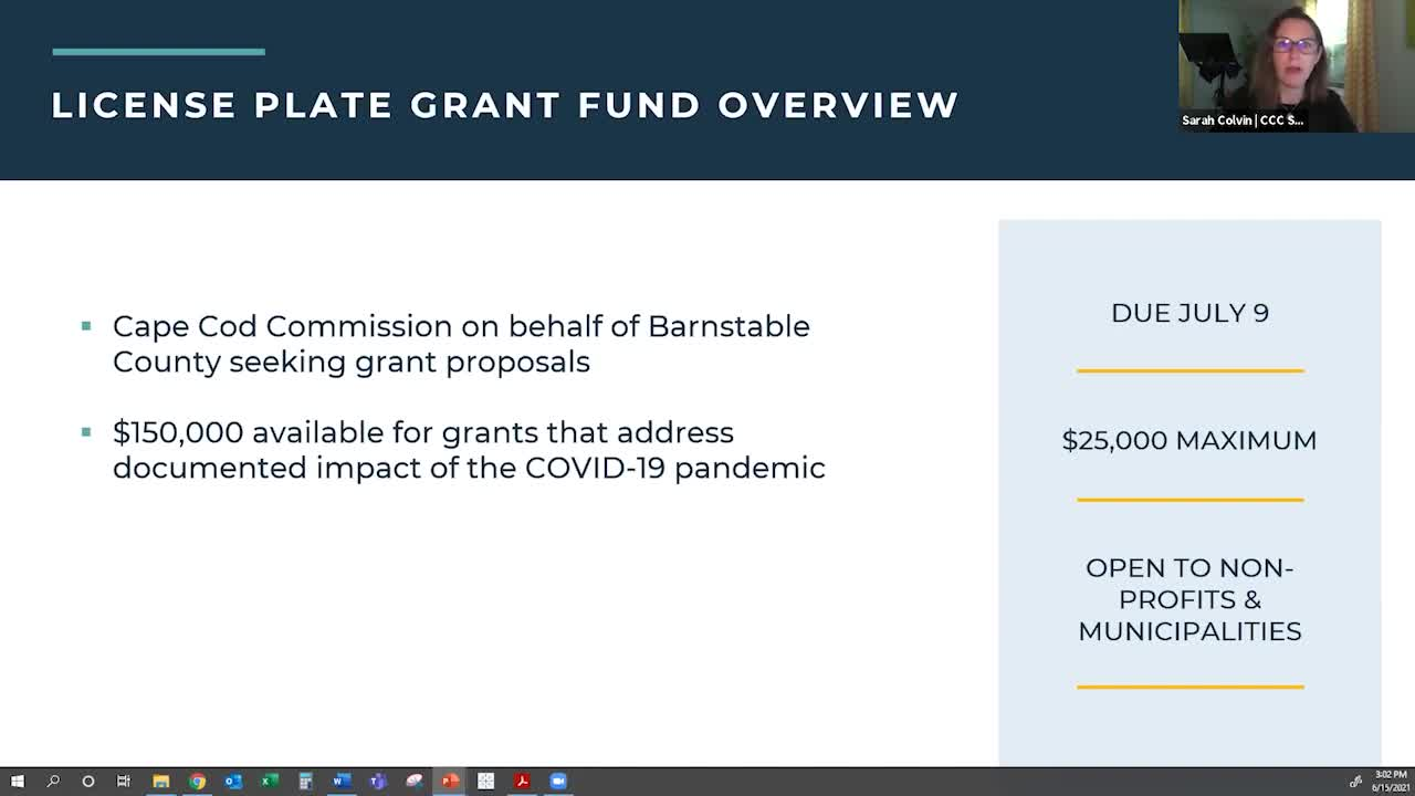 Thumbnail image for Barnstable County License Plate Grant Fund Webinar