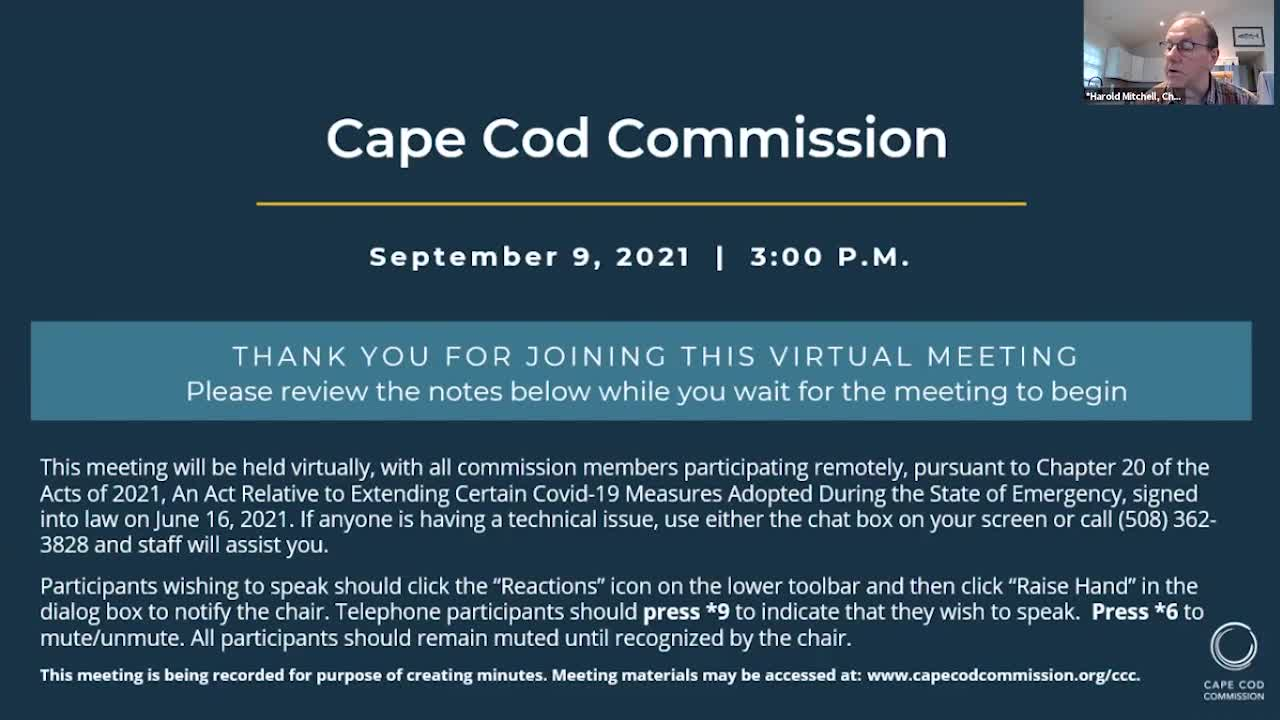 Thumbnail image for Cape Cod Commission Meeting, 09_09_2021