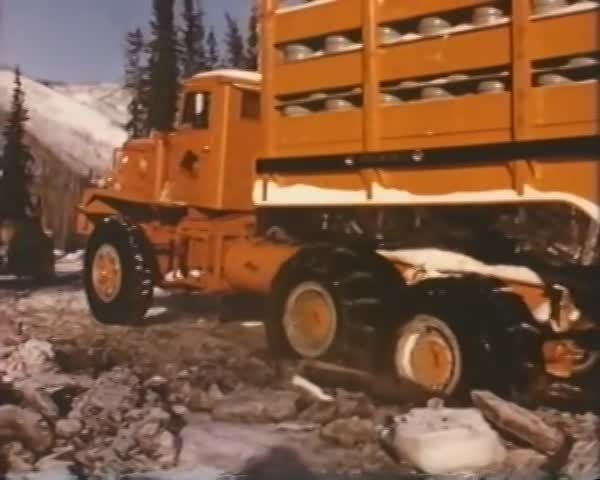 Arctic Convoy With Giant Mack Trucks