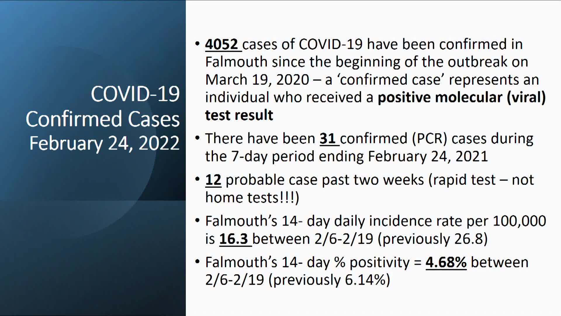 Thumbnail image for Health Agent Scott McGann COVID-19 Update February 25, 2022